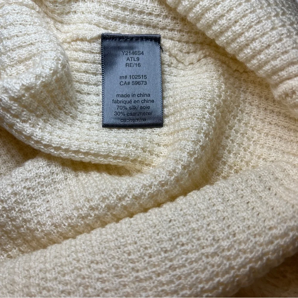 John Varvatos Men's Ivory Cream Silk Cashmere Waffle Knit Pullover Henley SZ XXL